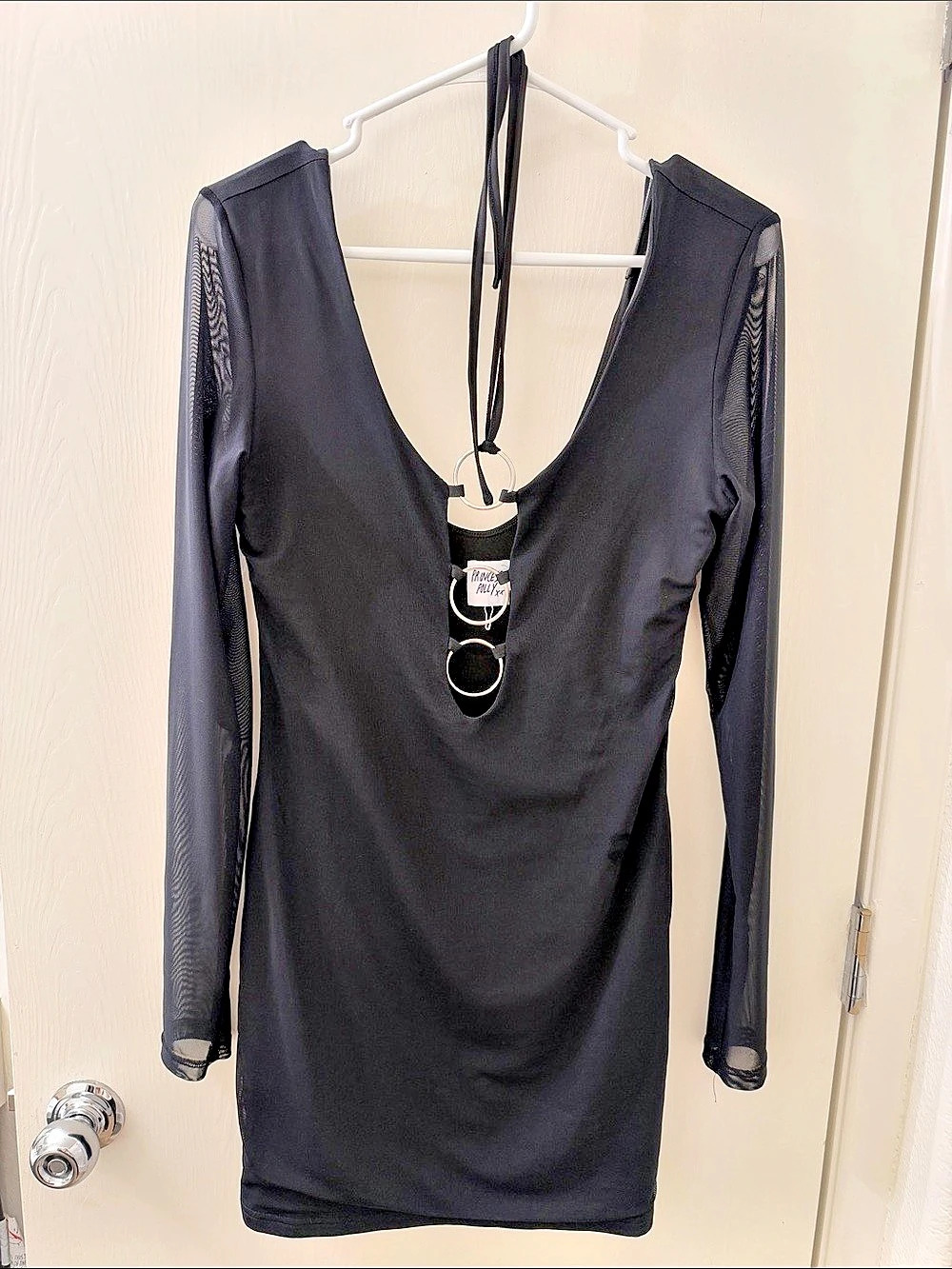 Princess Polly Dejonge Long Sleeve Ring Mini Dress Black Medium